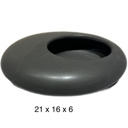 Bình cắm hoa gốm sứ hình khuyên tròn - ảnh 4, màu xám đậm, kích thước 21x16x6cm