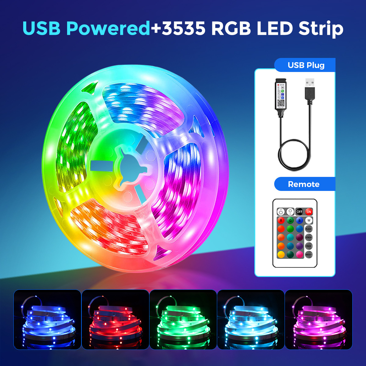 Dây Đèn LED RGB 5m Cảm Ứng Nhạc, Điều Khiển App & Remote - ảnh 3