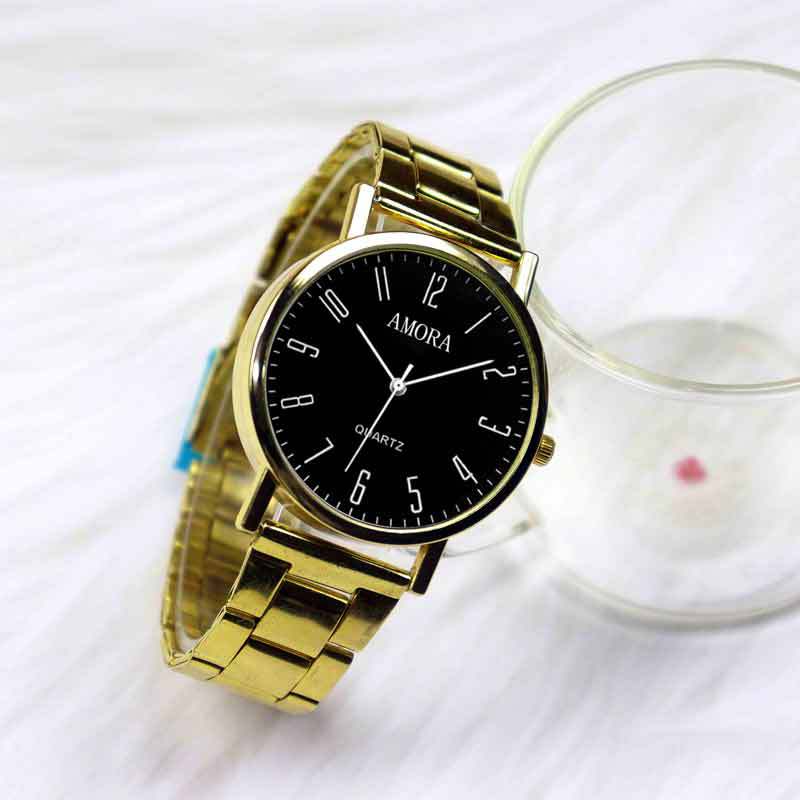 Đồng hồ nam dây thép không gỉ mạ vàng máy Quartz VIVIT