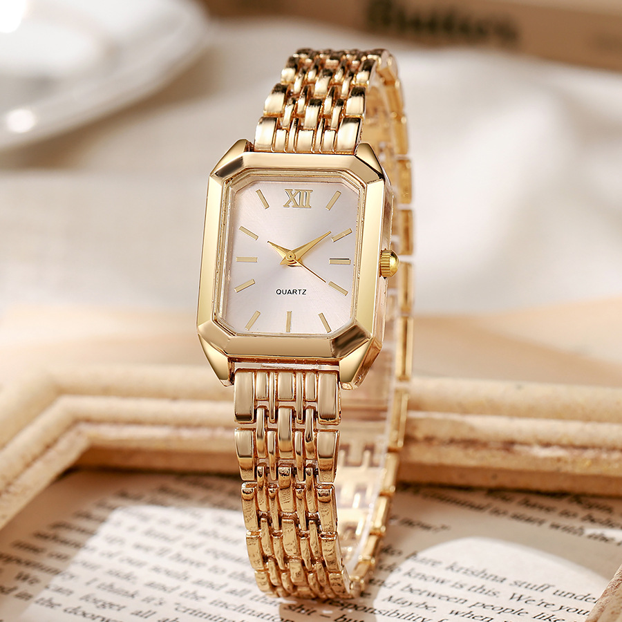 Đồng hồ nữ mặt vuông vintage - ảnh 2, cận cảnh mặt số trắng