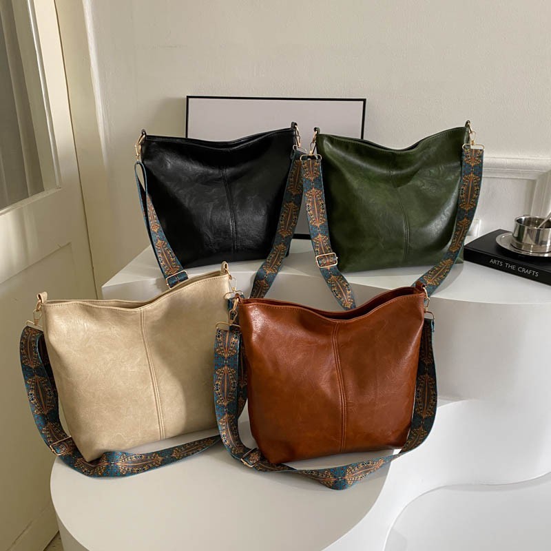 Túi tote nữ da PU vintage dây đeo thổ cẩm VIVIT